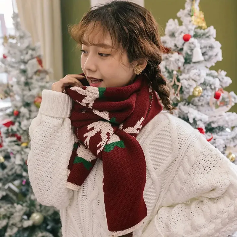 Écharpe Rouge Bordeaux Pour Noël