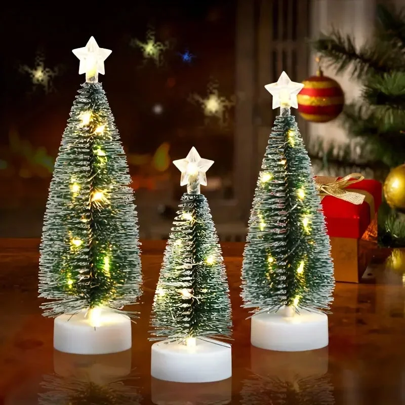 Décoration avec petits sapins de Noël
