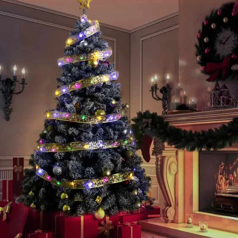 Guirlande lumineuse sapin de Noël en ruban