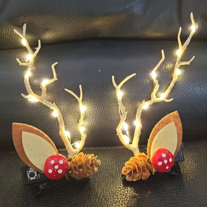 Serre Tête Renne Noël Lumineux LED