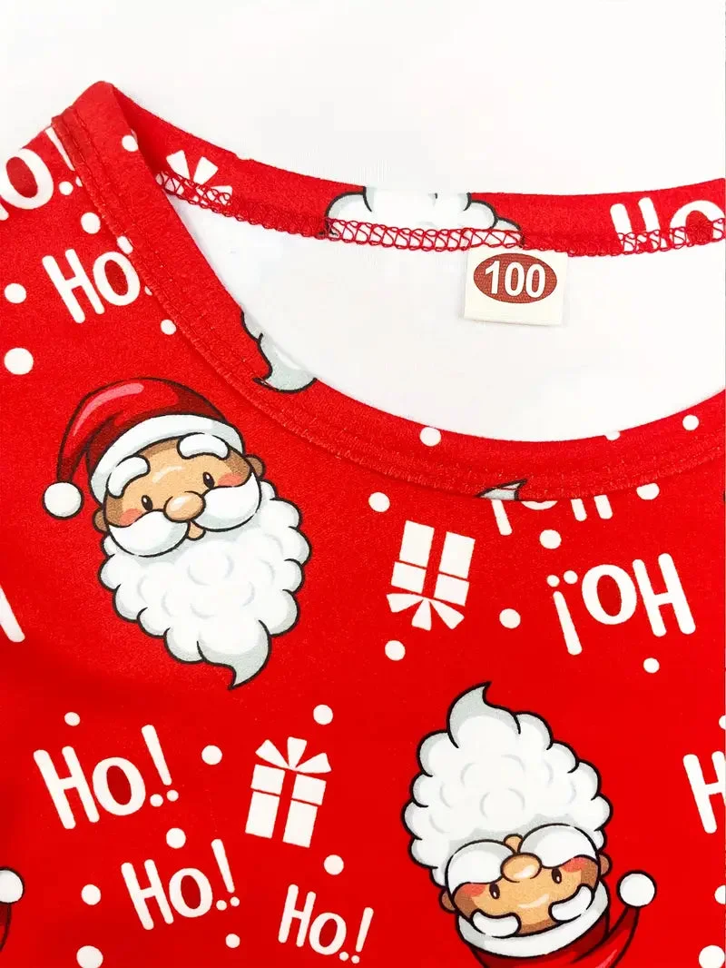 Beau Pyjama Rouge Papa Noel Enfants en Action