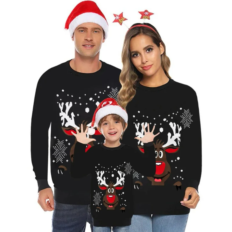 Pull de Noël Assorti Famille avec Motif Festif