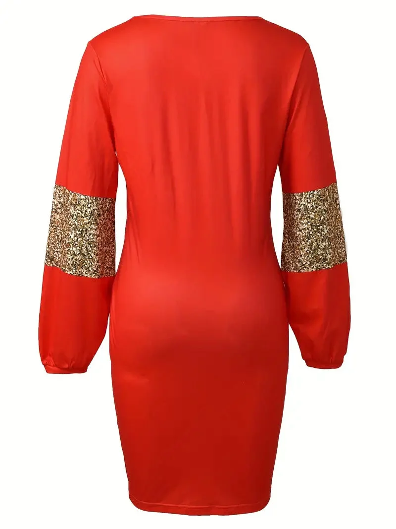 Robe de Noël Élégante en Situation