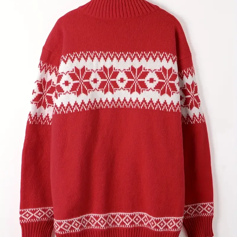 Pull Noël Homme Chic avec Col Boutonné - Détails