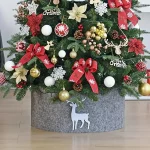 Cache pied sapin de noël gris