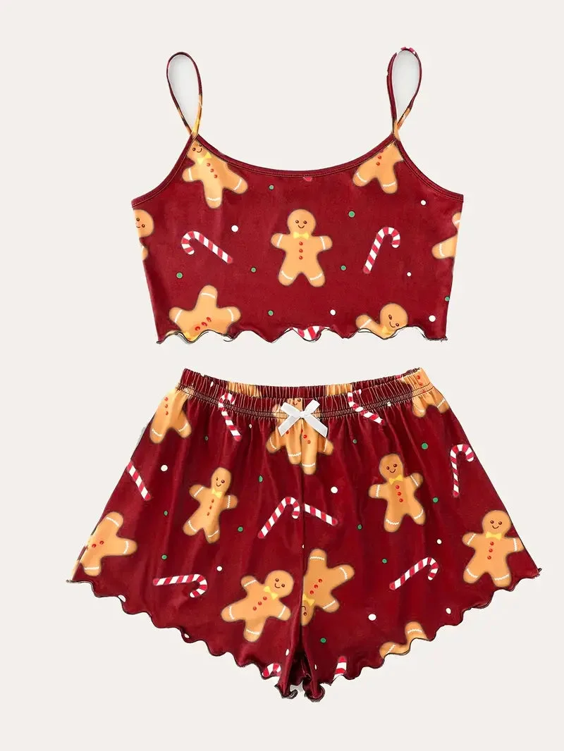 Détails du Pyjama Noel Femme Motif Biscuit