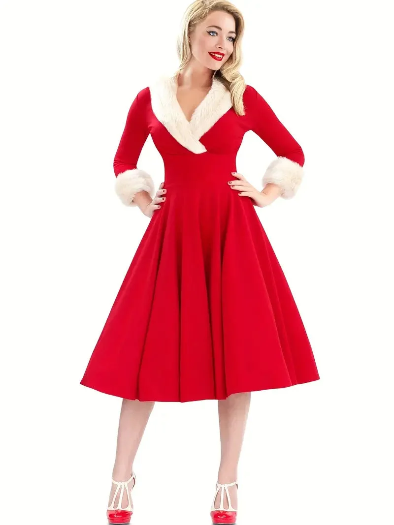 Robe de Noël Cooconing Rouge en détail
