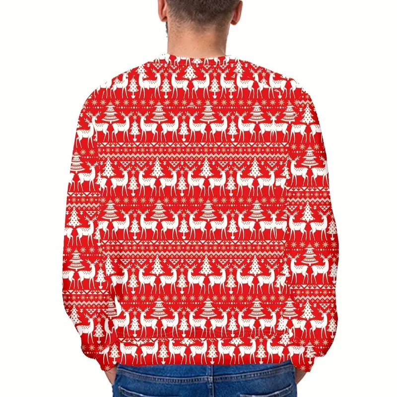 Pull Rouge de Noël avec design de renne