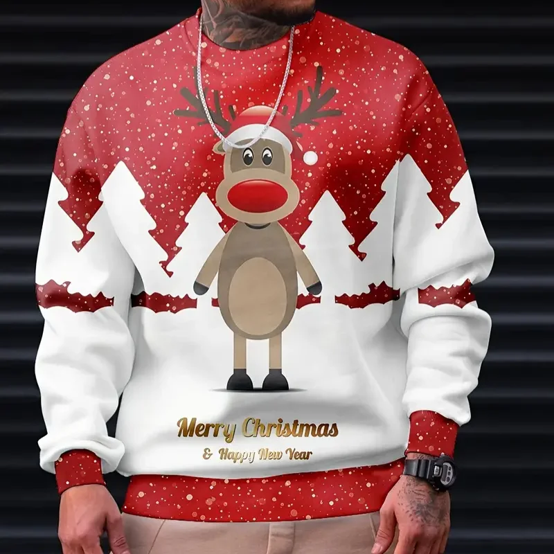 Pull Moche de Noël Homme Renne Amusant