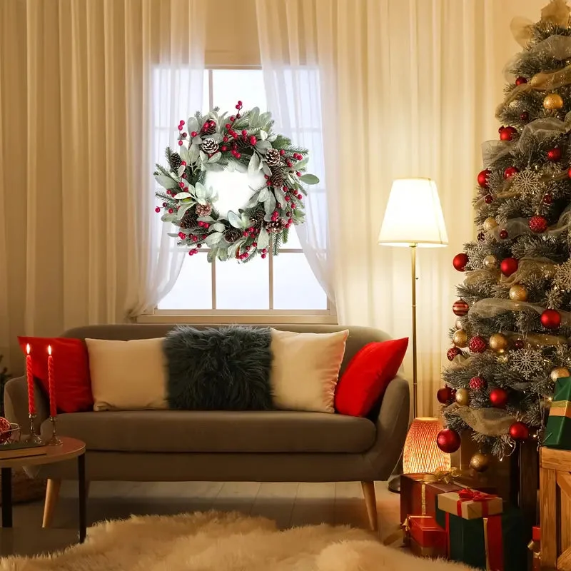 Couronne de Noël sur un mur