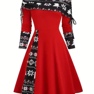 Robe Mere Noel Rouge et Noir