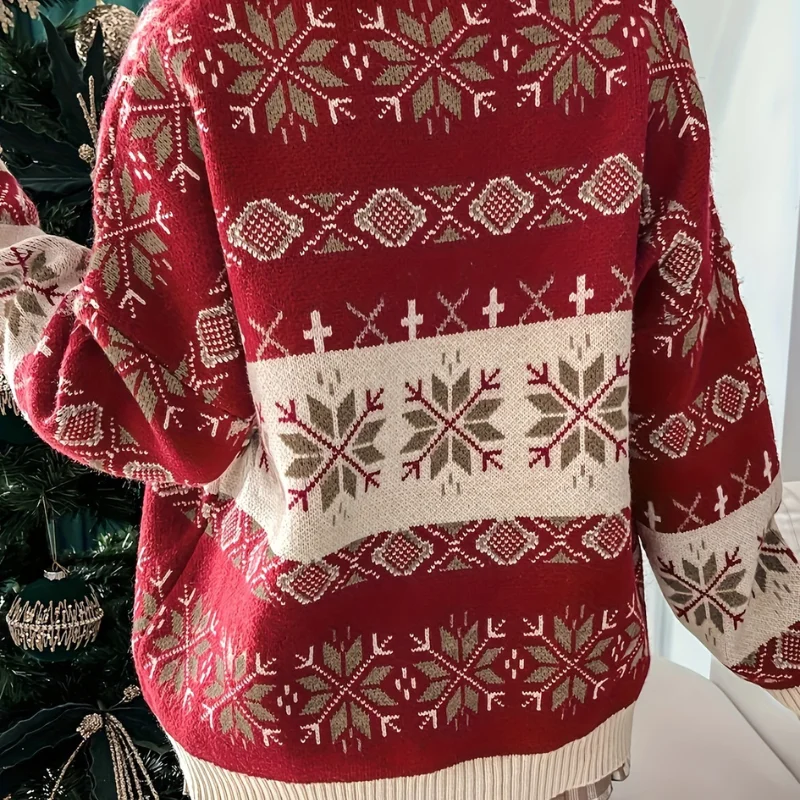 Pull de Noël Hiver Rouge et Vert Original