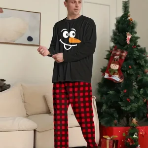 Pyjama Bonhomme de Neige Carreaux Homme