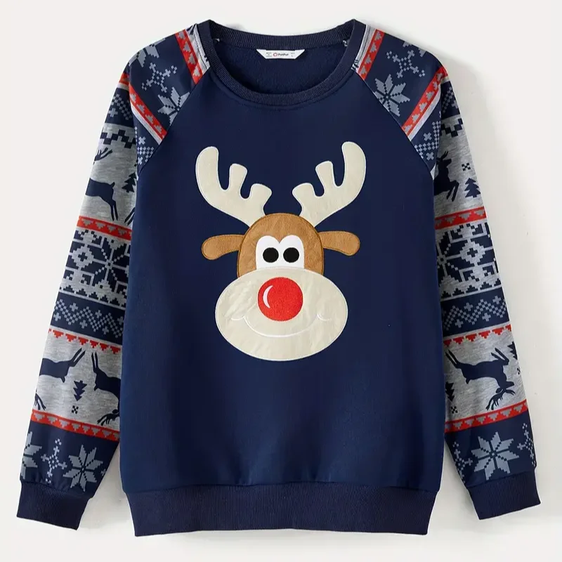 Pull de Noel Pour la Famille avec Motif Renne