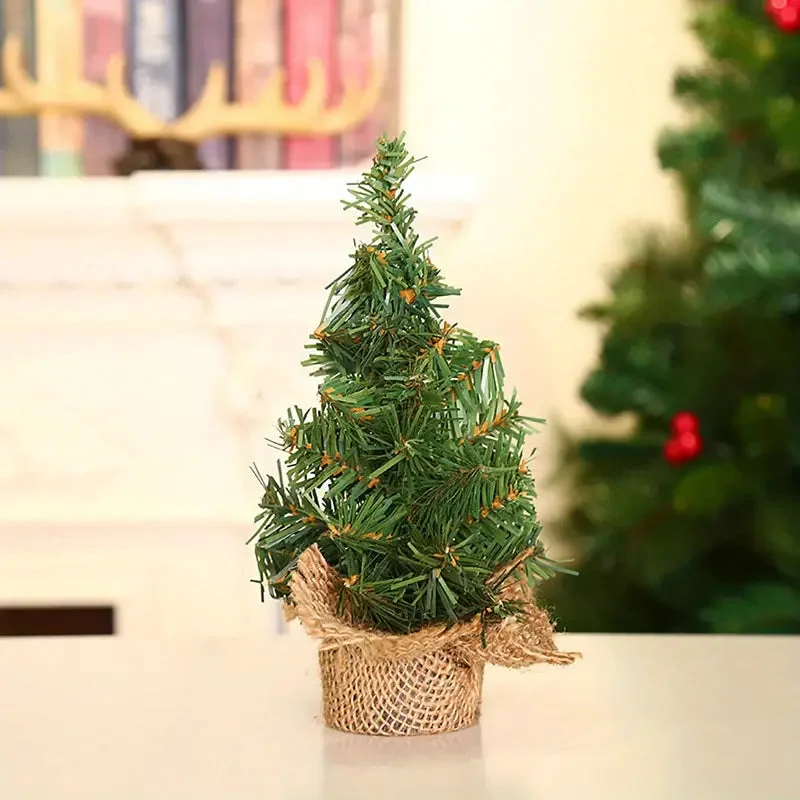 Petit Sapin de Noël en Jute avec Décorations