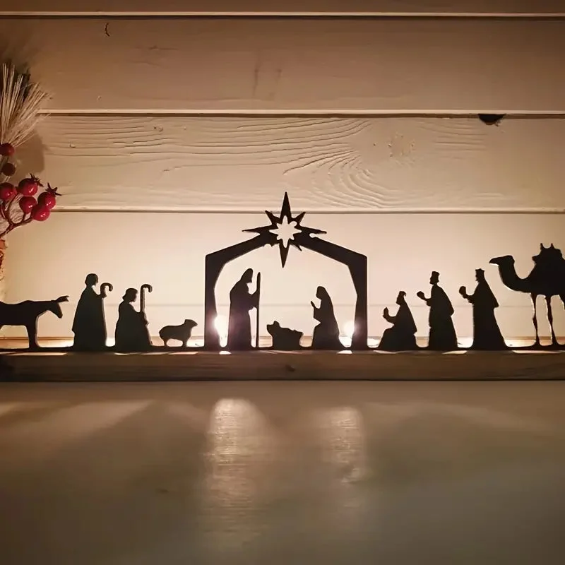 Détails de la Crèche de Noël en métal