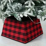 Cache pied sapin rouge et noir