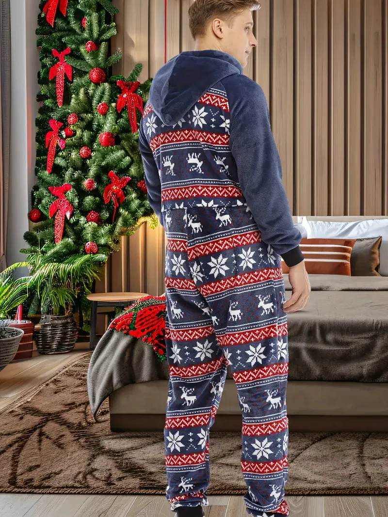 Pyjama Polaire Renne de Noël Homme en situation