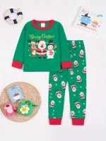 Pyjama Motif Pere Noel Vert Enfant