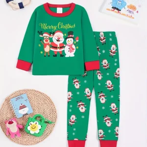 Pyjama Motif Pere Noel Vert Enfant