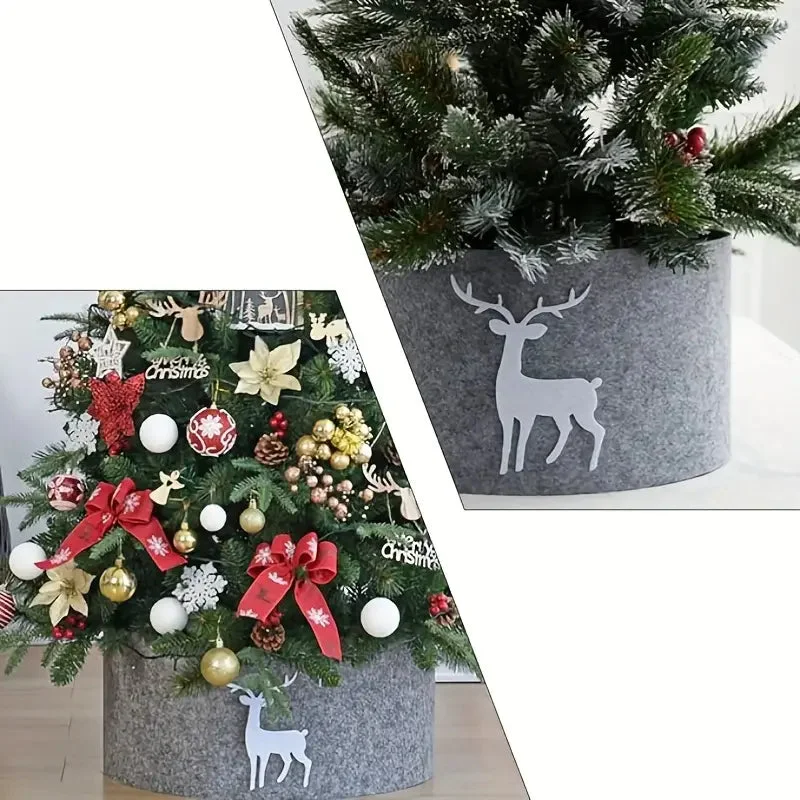 Cache pied sapin de Noël gris