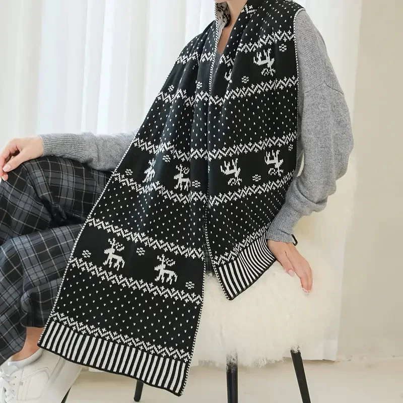 Détails de la Grande Écharpe de Noël Noir