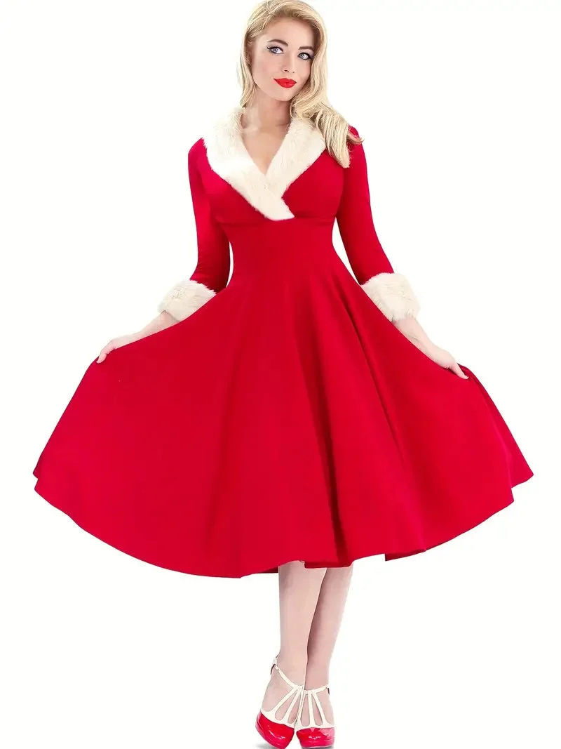 Robe de Noël Cooconing Rouge portée