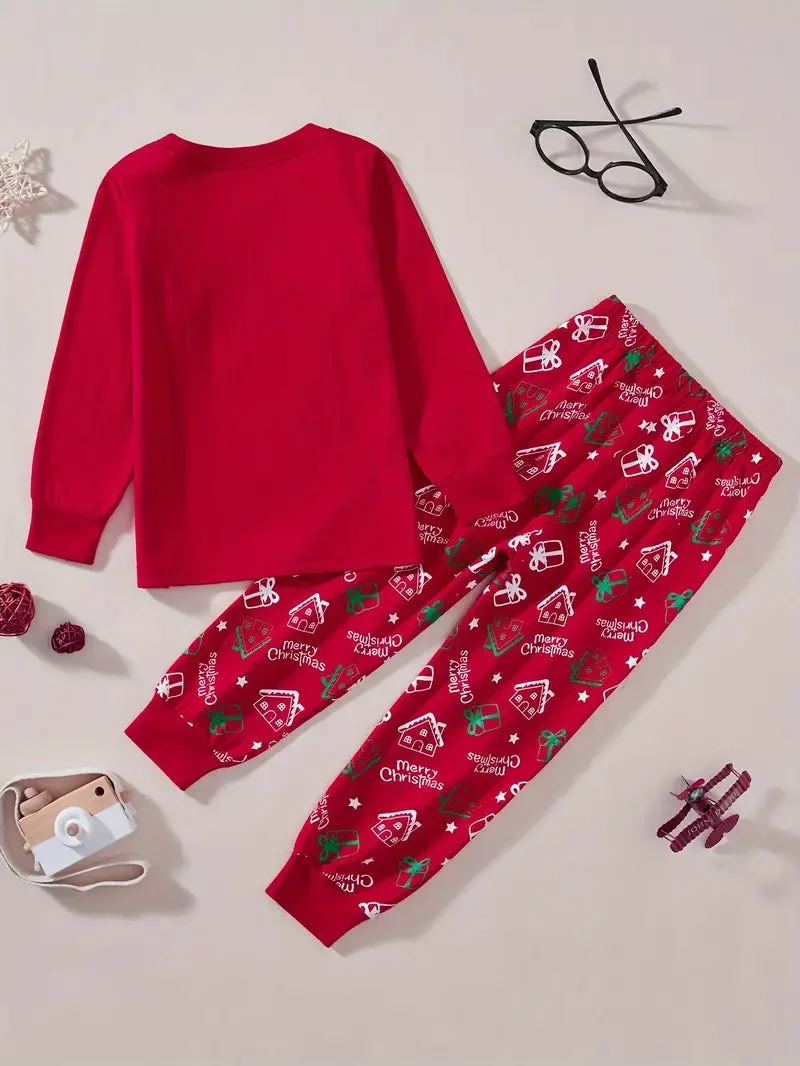 Enfant portant le Pyjama Papa Noel Rouge