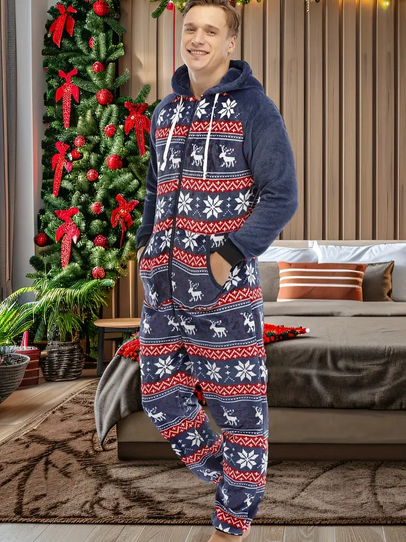 Détails du Pyjama Polaire Renne de Noël Homme