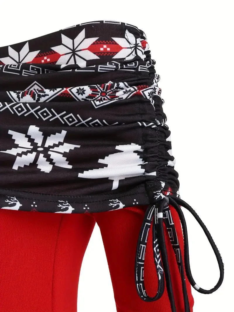 Robe Mere Noel Rouge et Noir en Situation