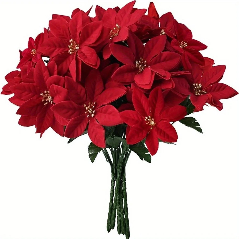 Décoration de Noël avec Fleurs Rouges