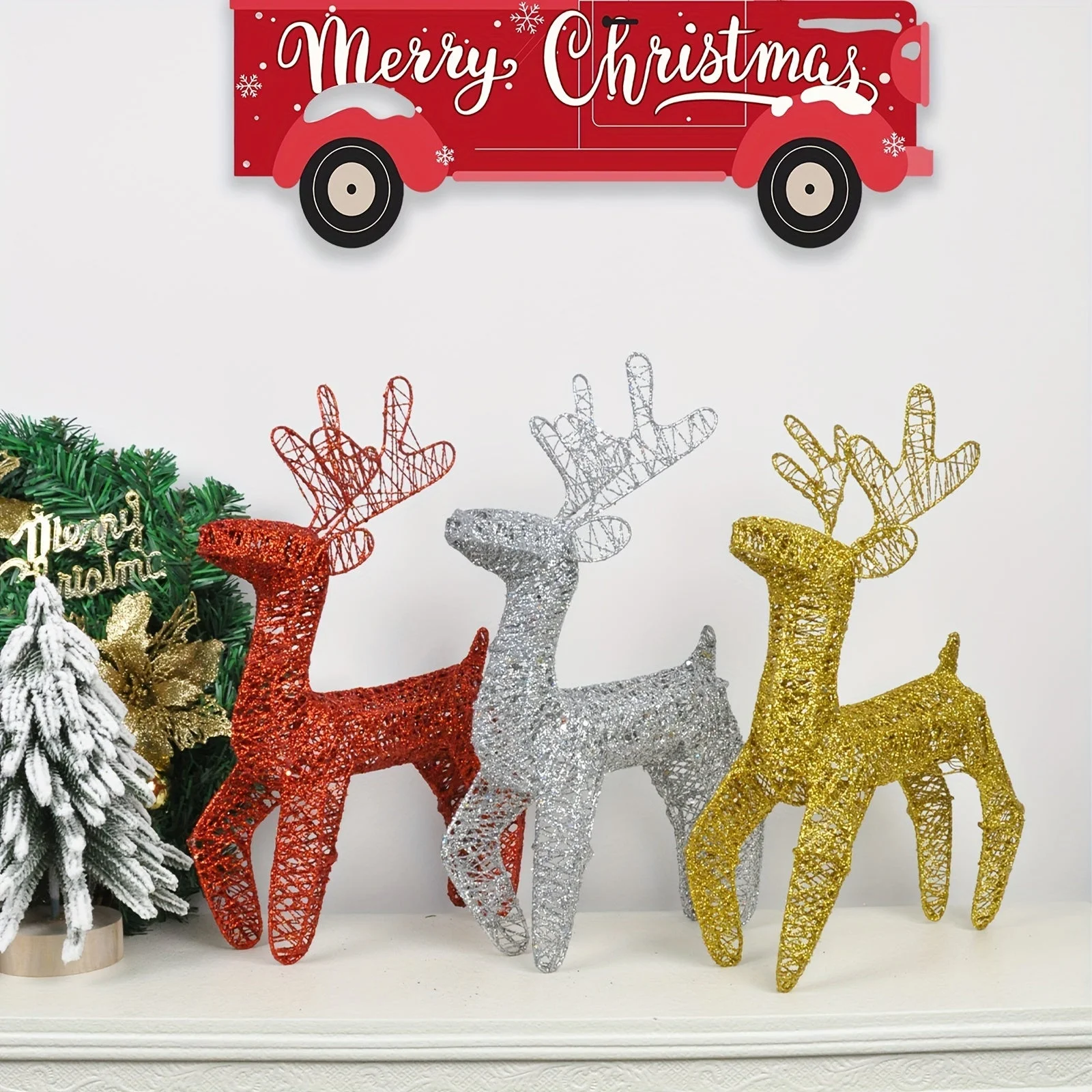 Décoration de Noël Cerf en métal