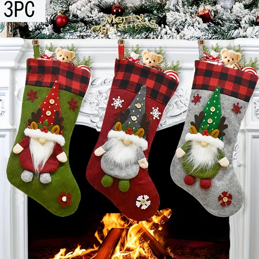 Chaussettes de Noël en Feutre Doux