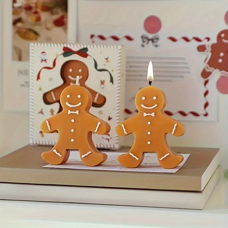 Bougie Parfumée en Forme de Bonhomme en Pain d’Épice