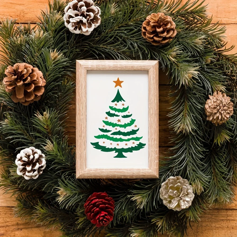 Pochoir Noël en action