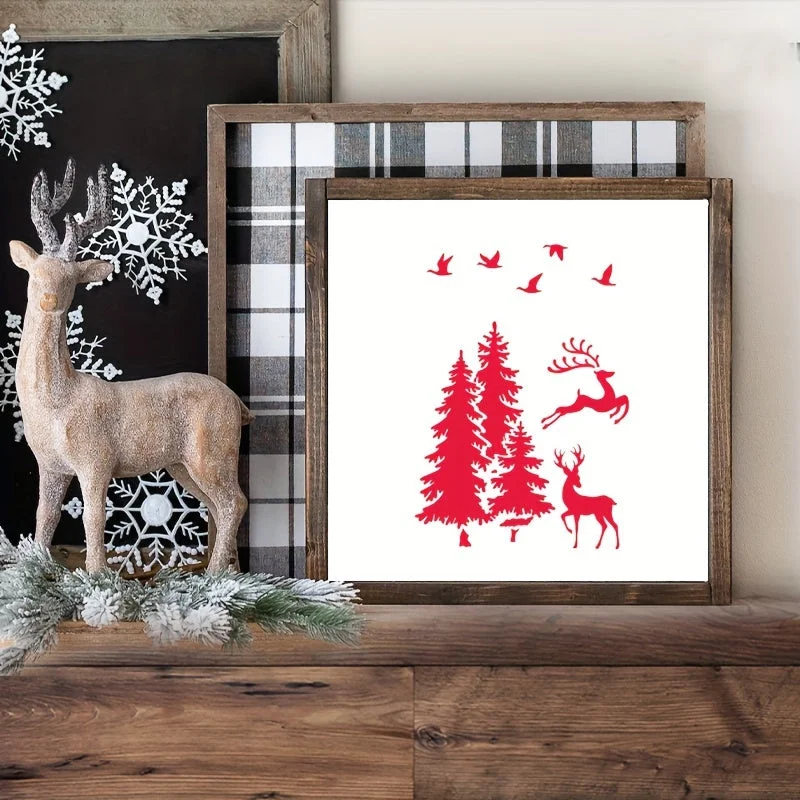 Pochoirs de Noël cerfs en plein usage