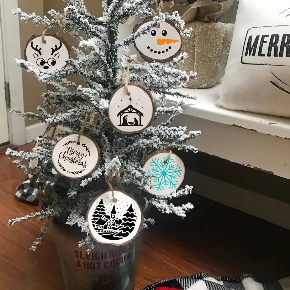 Pochoir Noël en action