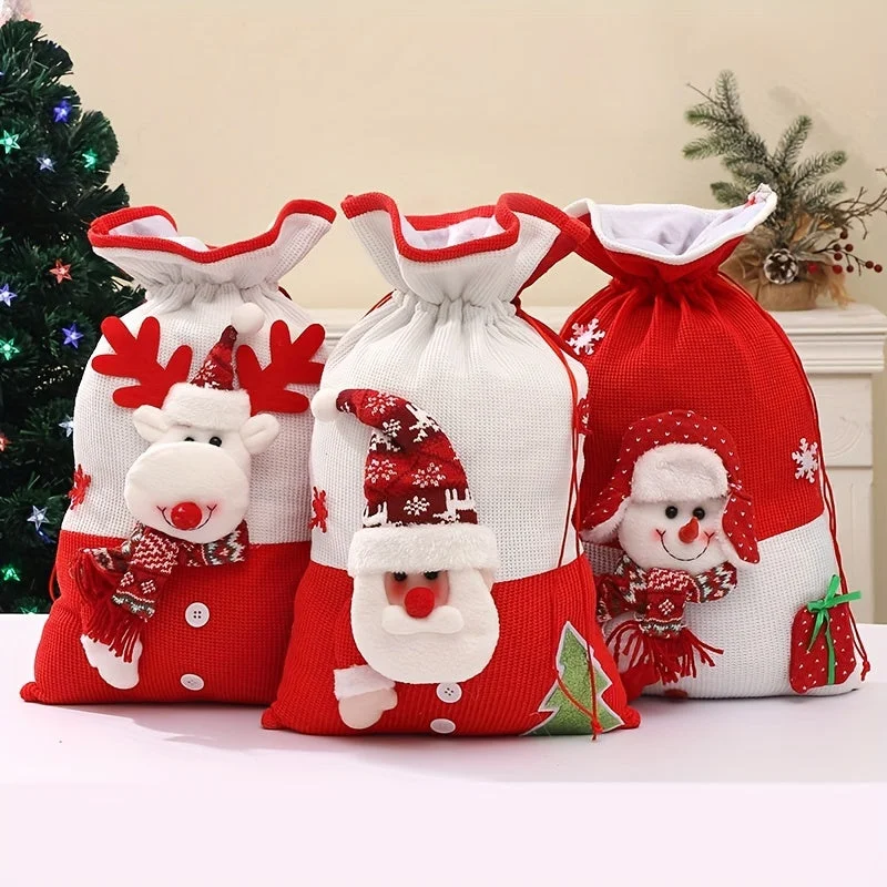 Sac Cadeau Noël en Tissu