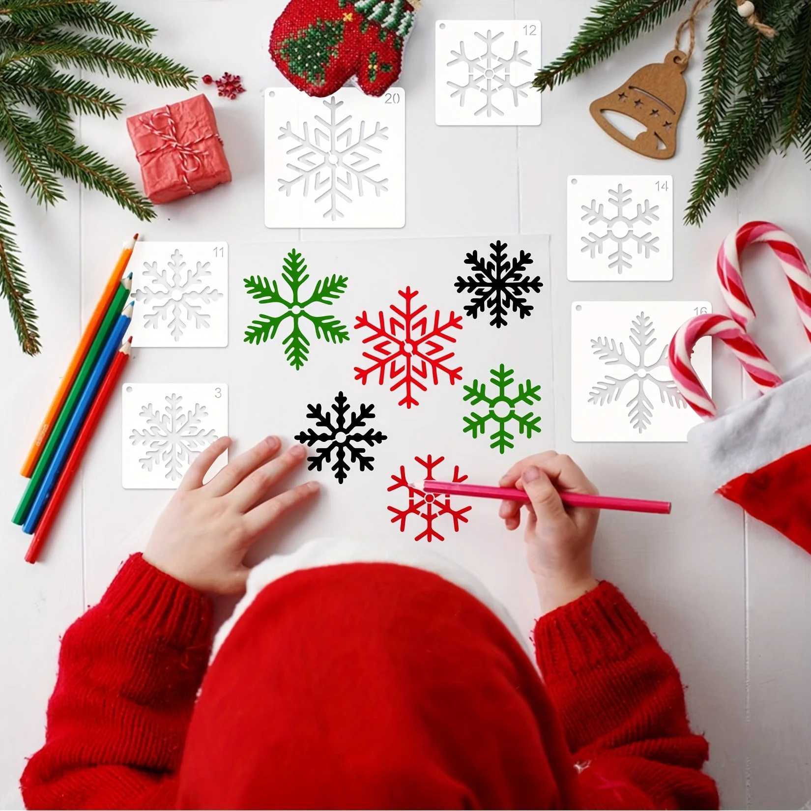 Pochoir de Noël en action