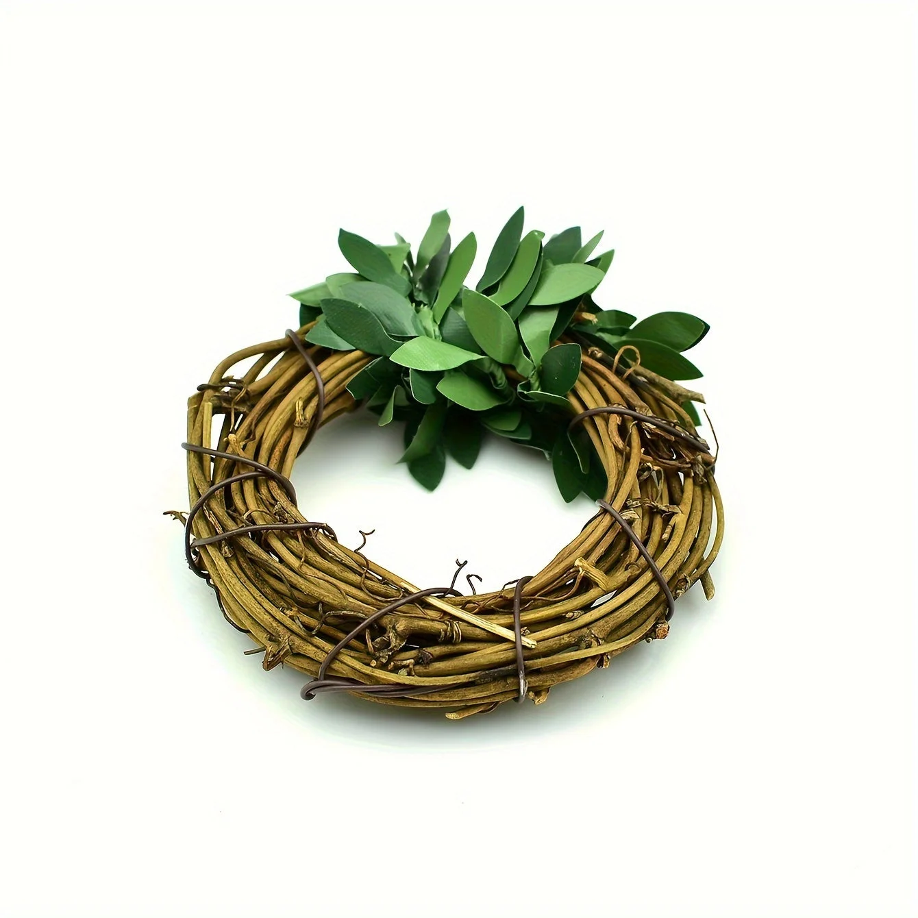 Rond de Serviette en Rotin et Feuillage