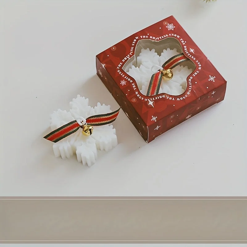 Bougie de Noël avec Flocon de Neige Détail