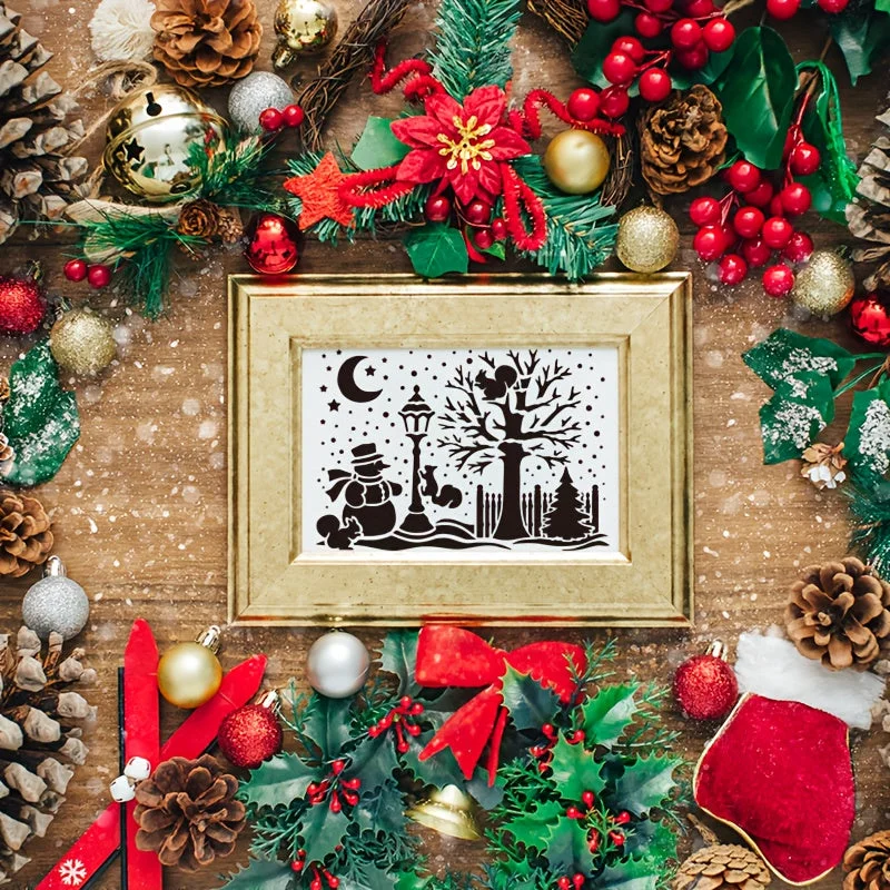 Décorations de Noël avec pochoirs