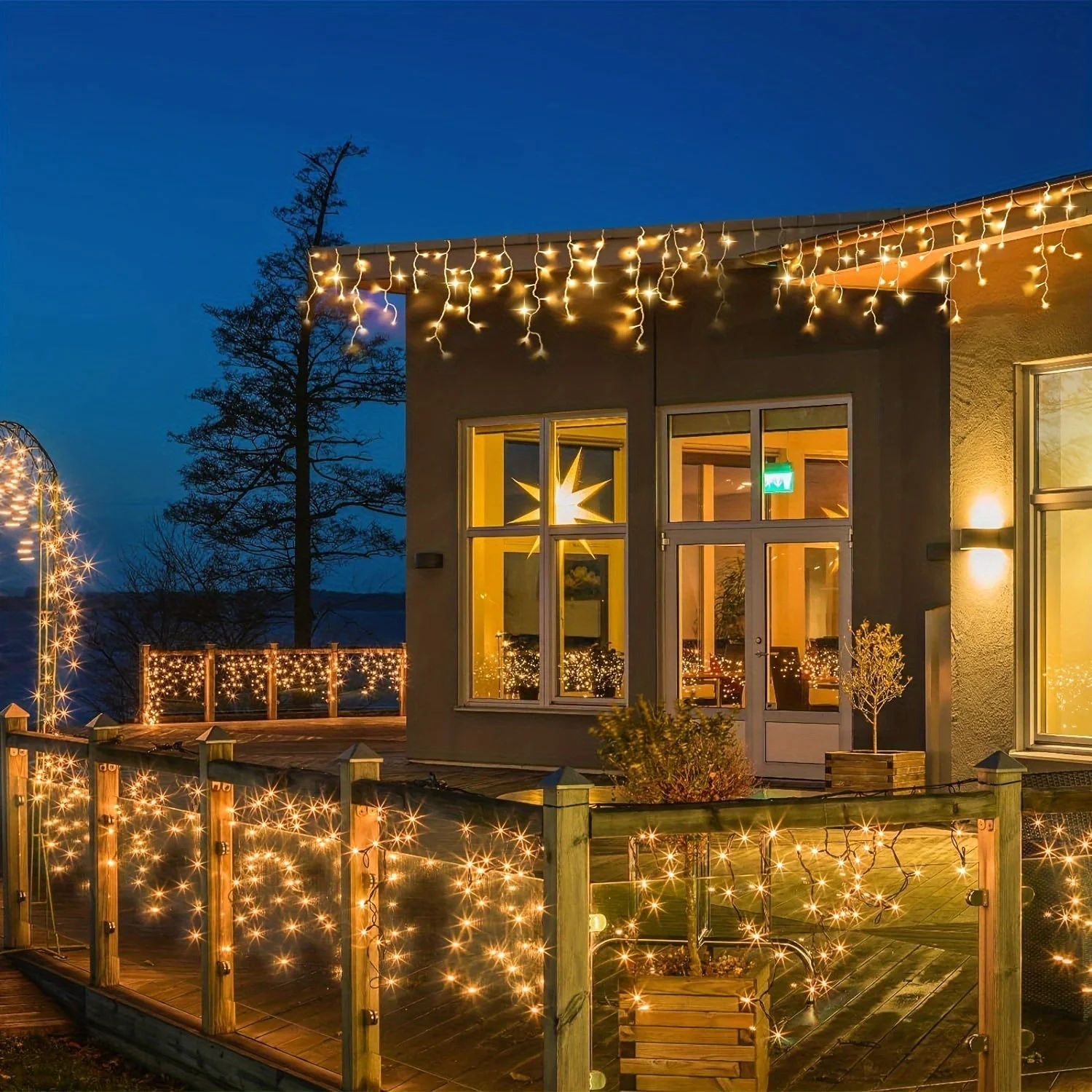 Rideau lumineux extérieur de Noël