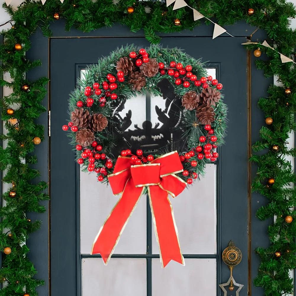 Couronne de Noël avec crèche