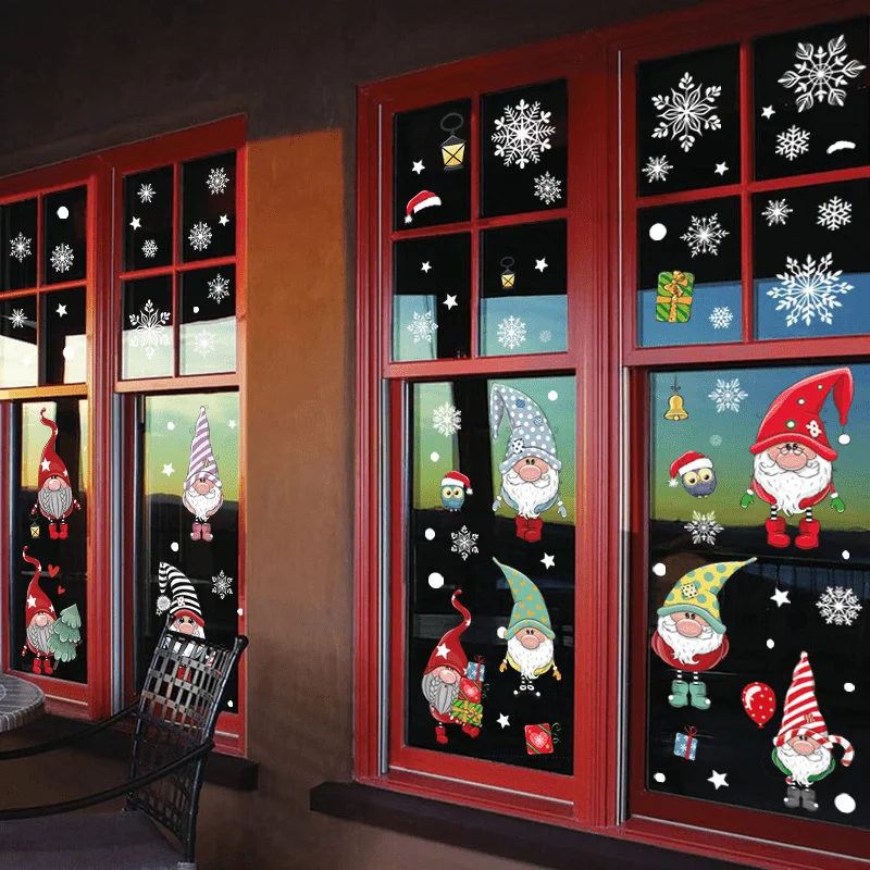 Stickers Vitrine Noël sur une vitrine