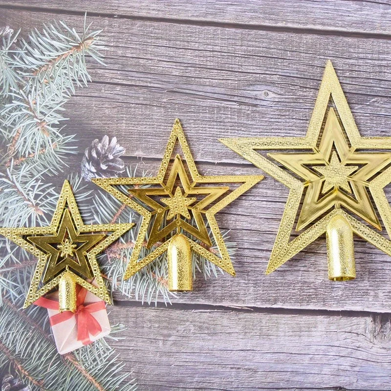 Étoiles de Noël en or