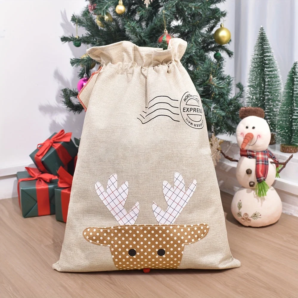 Sac Cadeau en Tissu Personnalisé pour Noël