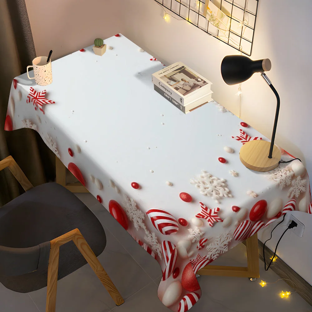 Nappe de Noël Blanche sur une table dressée