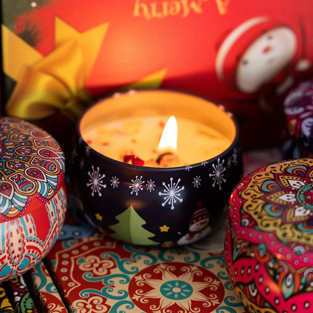 Bougies de Noël en Pot Doré