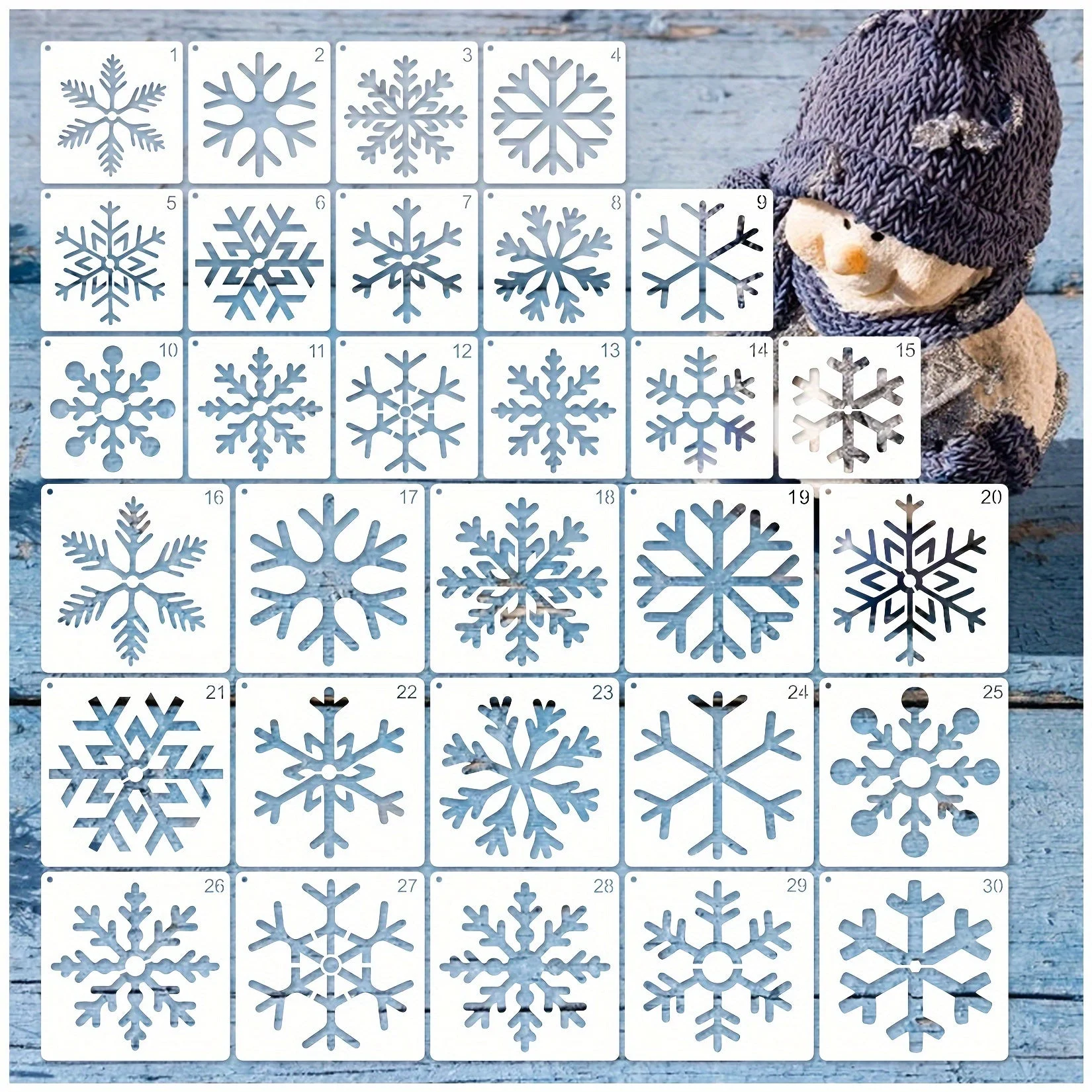 Pochoir Noël Flocons de Neige